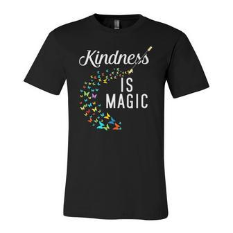 Kindness Is Magic Butterflies Kind Teacher Appreciation Jersey T-Shirt | Mazezy