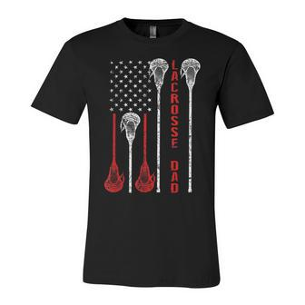 Lacrosse Dad 4Th Of July Usa Flag Gift Unisex Jersey Short Sleeve Crewneck Tshirt - Seseable