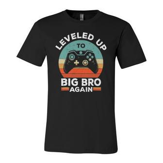 Leveled Up To Big Brother Again Promoted To Big Bro Vintage Jersey T-Shirt | Mazezy