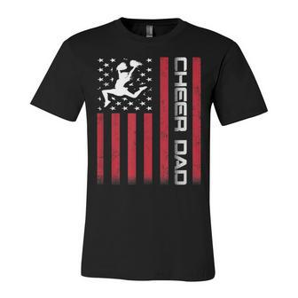 Mens 4Th Of July Us Flag Cheer Dad Gift For Fathers Cheer Unisex Jersey Short Sleeve Crewneck Tshirt - Seseable