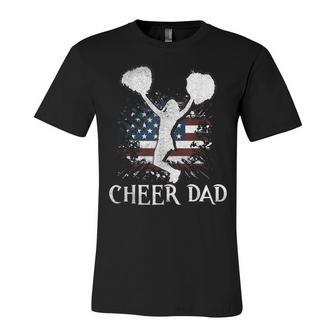 Mens American Flag Cheer Dad 4Th Of July Fathers Day Funny Unisex Jersey Short Sleeve Crewneck Tshirt - Seseable