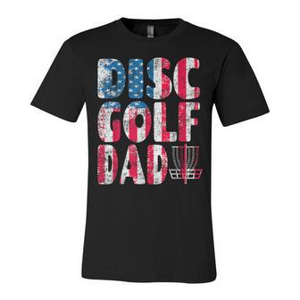 Mens Retro Disc Golf Dad American Flag 4Th Of July Fathers Day Unisex Jersey Short Sleeve Crewneck Tshirt - Seseable