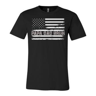 Papa Dad Bruh Fathers Day 4Th Of July Us Flag Vintage 2022 Unisex Jersey Short Sleeve Crewneck Tshirt - Seseable