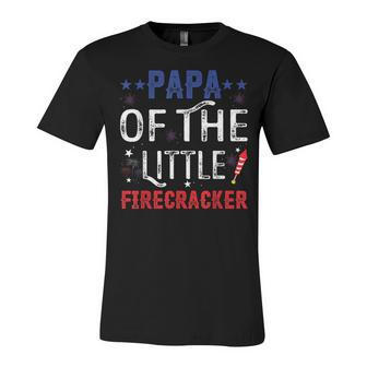 Papa Of The Little Firecracker 4Th Of July Birthday Unisex Jersey Short Sleeve Crewneck Tshirt - Seseable