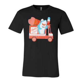 Shark Ice Cream Truck Summer Treats Jersey T-Shirt | Mazezy