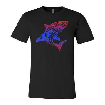Shark Vintage Retro Tribal Throwback Vacation Jersey T-Shirt | Mazezy