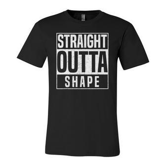 Straight Outta Shape Fitness Workout Gym Weightlifting Jersey T-Shirt | Mazezy