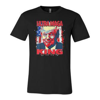 Trump President Ultra Maga King American Flag Jersey T-Shirt | Mazezy