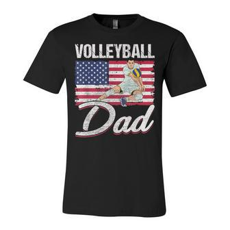 Usa Flag Volleyball Dad Fathers Day Funny 4Th Of July Unisex Jersey Short Sleeve Crewneck Tshirt - Seseable