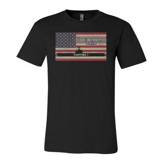 Uss Intrepid Cv-11 Aircraft Carrier American Flag Jersey T-Shirt | Mazezy