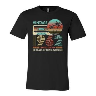 Vintage 1962 Cassette Limited Edition 60Th Birthday Retro Jersey T-Shirt | Mazezy