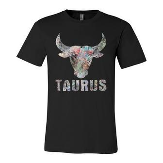 Vintage Colorful Taurus Zodiac Birthday April Or May Jersey T-Shirt | Mazezy