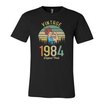 Vintage Made In 1984 38Th Birthday Idea Original Parts Jersey T-Shirt | Mazezy