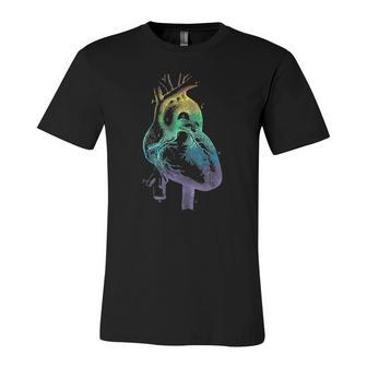 Vintage Rainbow Anatomical Heart Halloween Doctor Pride Tee Jersey T-Shirt | Mazezy
