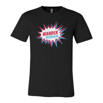 Wander Woman Rv Camping Comic Vintage Fun Jersey T-Shirt | Mazezy