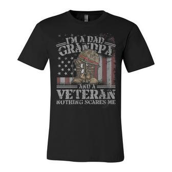 Womens Im A Dad Grandpa & Veteran Patriot Soldier 4Th Of July Gift Unisex Jersey Short Sleeve Crewneck Tshirt - Seseable
