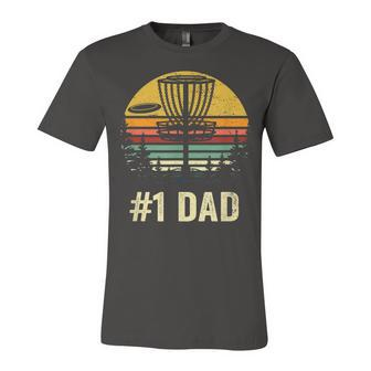 1 Dad Disc Golf Gift Number One Father Frisbee Golfing Disk Unisex Jersey Short Sleeve Crewneck Tshirt - Seseable