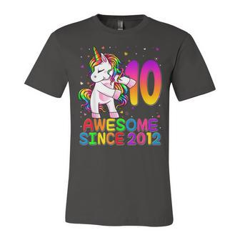 10 Year Old Unicorn Flossing 10Th Birthday Girl Unicorn Unisex Jersey Short Sleeve Crewneck Tshirt - Seseable