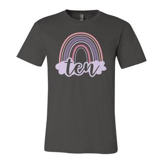 10 Years Old Boho Rainbow 10Th Birthday Girls Party Jersey T-Shirt | Mazezy