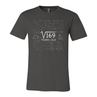 13Th Math Birthday 13 Years Old Square Root Of 169 Bday Jersey T-Shirt | Mazezy