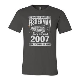 15 Years Old Fisherman Born In 2007 Fisherman 15Th Birthday Jersey T-Shirt | Mazezy