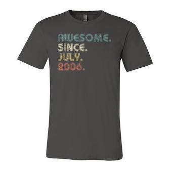 16 Years Old Awesome Since July 2006 16Th Birthday Jersey T-Shirt | Mazezy