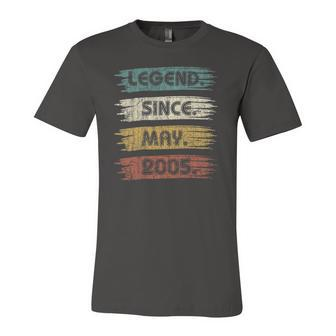 17 Years Old Legend Since May 2005 17Th Birthday Jersey T-Shirt | Mazezy