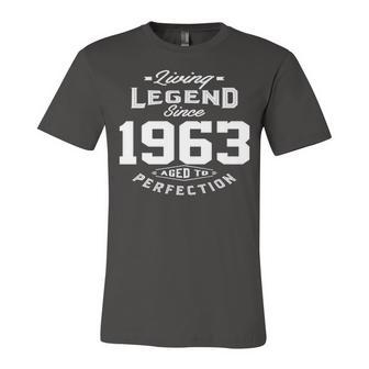 1963 Birthday Gift Living Legend Since 1963 Aged To Perfection Unisex Jersey Short Sleeve Crewneck Tshirt - Seseable