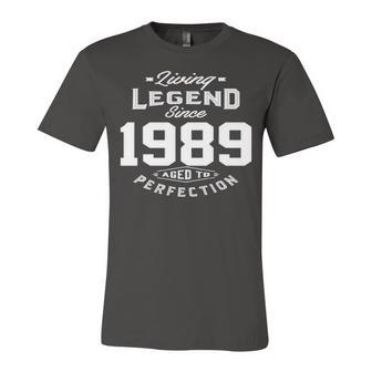 1989 Birthday Gift Living Legend Since 1989 Aged To Perfection Unisex Jersey Short Sleeve Crewneck Tshirt - Seseable