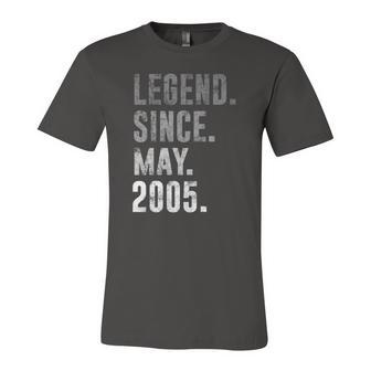 2005 17 Legend Since May 2005 17Th Birthday Retro Vintage Jersey T-Shirt | Mazezy
