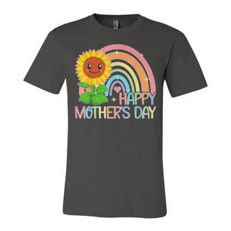 Happy Mothers Day 2022 Sunflower Rainbow Mom Grandma Women  Unisex Jersey Short Sleeve Crewneck Tshirt