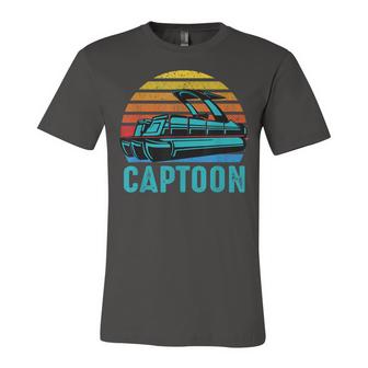 Funny Boating Captoon Pontoon Tritoon Captain Pontoon Boat  Unisex Jersey Short Sleeve Crewneck Tshirt