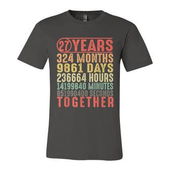 27 Year Wedding Anniversary Gifts For Her Him Couple Unisex Jersey Short Sleeve Crewneck Tshirt - Monsterry AU