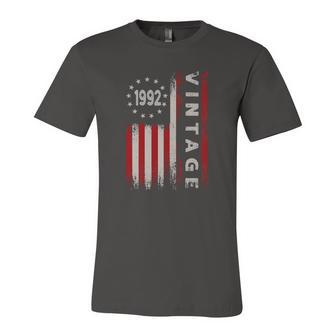 30 Years Old Vintage 1992 American Flag 30Th Birthday Jersey T-Shirt | Mazezy