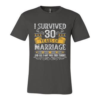 30Th Wedding Anniversary Couples Husband Wife 30 Years Unisex Jersey Short Sleeve Crewneck Tshirt - Monsterry CA