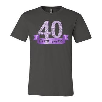 40Th Birthday Party Squad I Purple Group Photo Decor Outfit Unisex Jersey Short Sleeve Crewneck Tshirt - Seseable