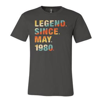 42Nd Birthday 42 Years Old Legend Since May 1980 Jersey T-Shirt | Mazezy