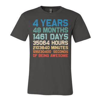 4Th Birthday 4 Years Of Being Awesome Wedding Anniversary T-Shirt Unisex Jersey Short Sleeve Crewneck Tshirt - Seseable