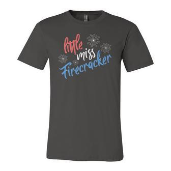 4Th Of July Usa Little Miss Firecracker Fireworks Jersey T-Shirt | Mazezy