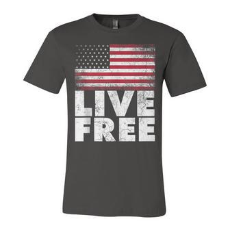 4Th Of July Gift For Men Women Live Free American Flag Gift Unisex Jersey Short Sleeve Crewneck Tshirt - Seseable