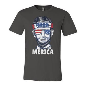 4Th Of July Independence Day Usa Abraham Lincoln Merica Unisex Jersey Short Sleeve Crewneck Tshirt - Seseable