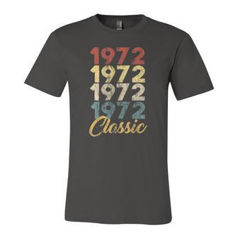 50Th Birthday Born In 1972 Vintage 50 Retro Bday Jersey T-Shirt | Mazezy