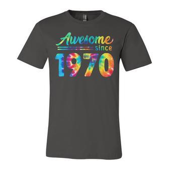 52Nd Birthday 52 Years Old Tie Dye Bday Awesome 1970 Unisex Jersey Short Sleeve Crewneck Tshirt - Seseable