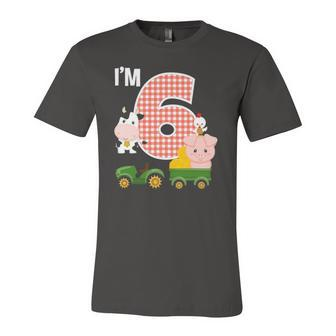 Im 6 Farm Animals Barnyard Tractor 6Th Birthday Party Jersey T-Shirt | Mazezy