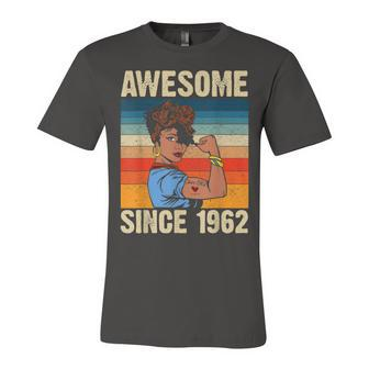 60 Year Old Awesome Since 1962 60Th Birthday Gifts Women Unisex Jersey Short Sleeve Crewneck Tshirt - Seseable