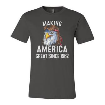 60Th Birthday Making America Great Since 1962 4Th Of July Jersey T-Shirt | Mazezy