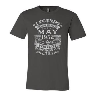 70Th Birthday Decoration Legends Were Born In May 1952 Birthday Party Jersey T-Shirt | Mazezy