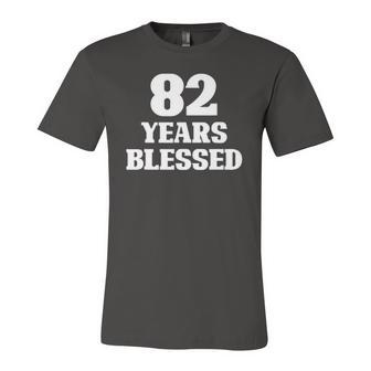 82 Years Blessed 82Nd Birthday Christian Religious Jesus God Jersey T-Shirt | Mazezy