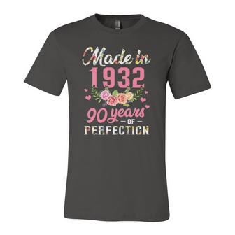 90Th Birthday Made In 1932 90 Years Of Perfection Jersey T-Shirt | Mazezy