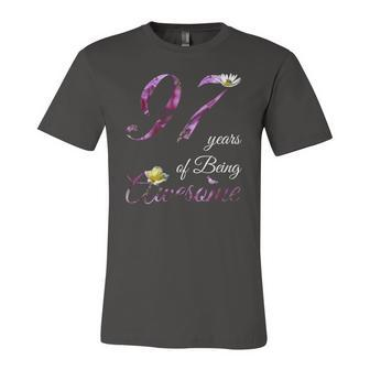 97 Years Old Awesome Floral 1925 97Th Birthday Jersey T-Shirt | Mazezy